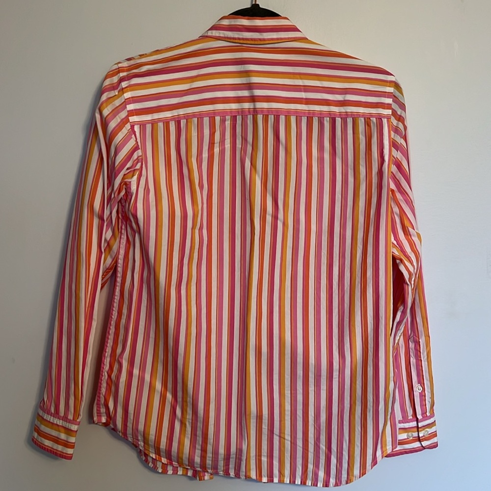 Multicolored Vertical Stripe Pinks and Orange Ralph Lauren Buttoned Down - Picture 3 of 3